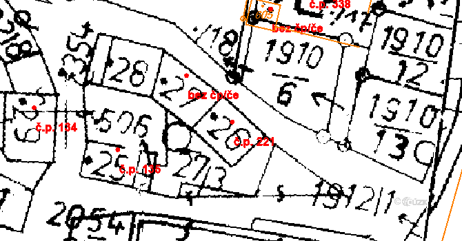 Verneřice 221 na parcele st. 26 v KÚ Verneřice, Katastrální mapa