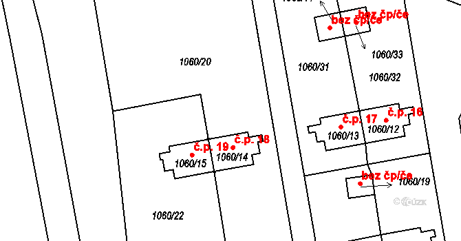 Muckov 19, Černá v Pošumaví na parcele st. 1060/15 v KÚ Černá v Pošumaví, Katastrální mapa
