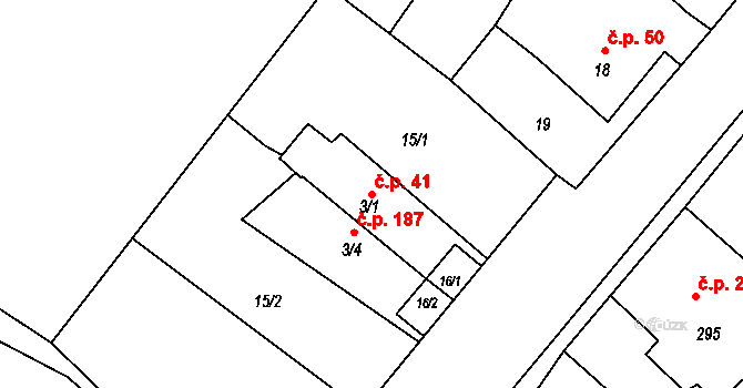Vrbice 41, Bohumín na parcele st. 3/1 v KÚ Vrbice nad Odrou, Katastrální mapa