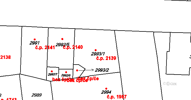 Vinohrady 2139, Praha na parcele st. 2993/1 v KÚ Vinohrady, Katastrální mapa