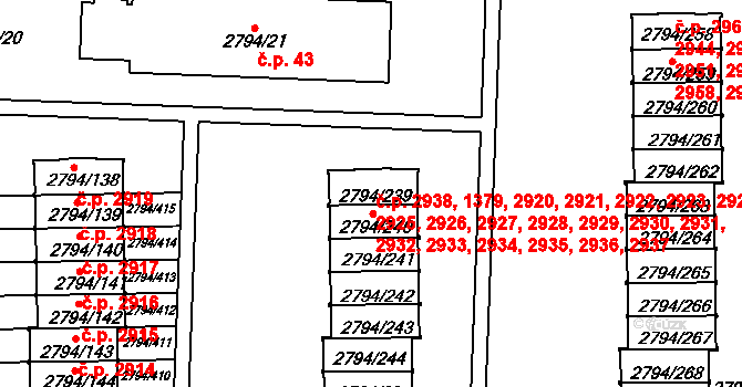 Strašnice 1379,2920,2921,2922,, Praha na parcele st. 2794/239 v KÚ Strašnice, Katastrální mapa