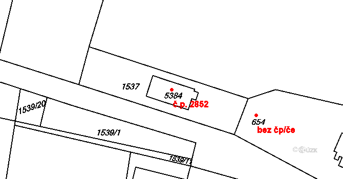 Dvůr Králové nad Labem 2852 na parcele st. 5384 v KÚ Dvůr Králové nad Labem, Katastrální mapa