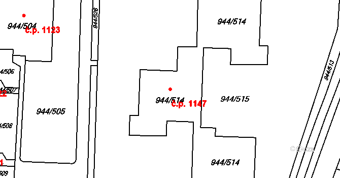 Šumbark 1146,1147, Havířov na parcele st. 944/514 v KÚ Šumbark, Katastrální mapa
