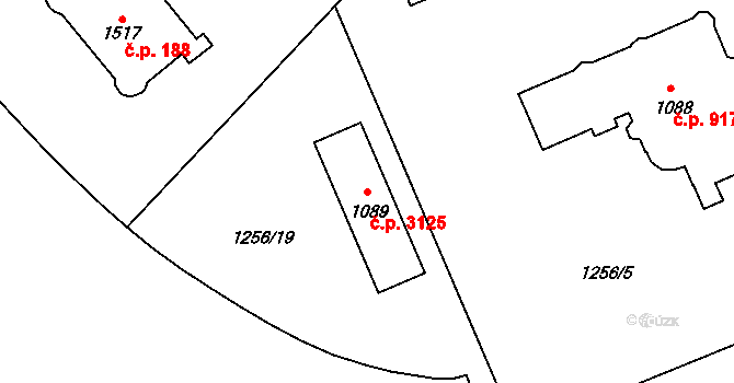 Šumperk 3125 na parcele st. 1089 v KÚ Šumperk, Katastrální mapa