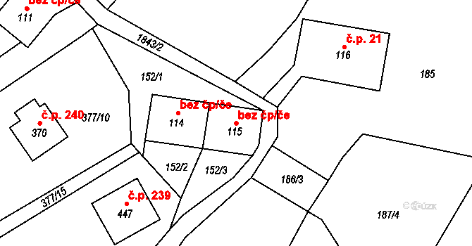 Bozkov 38837439 na parcele st. 115 v KÚ Bozkov, Katastrální mapa