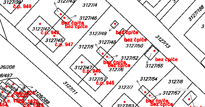 Pelhřimov 39259439 na parcele st. 3127/48 v KÚ Pelhřimov, Katastrální mapa