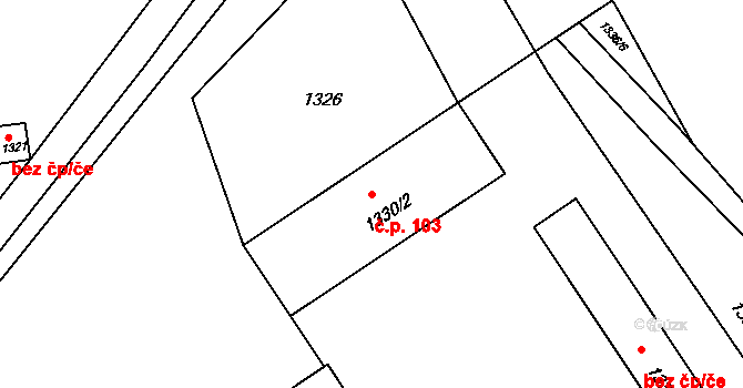 Heršpice 103 na parcele st. 1330/2 v KÚ Heršpice, Katastrální mapa