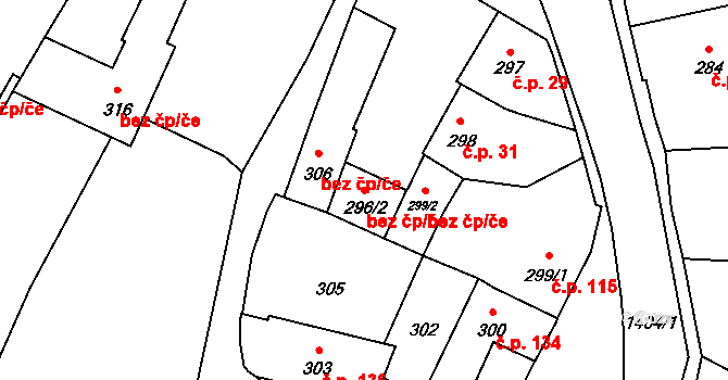 Divišov 45363439 na parcele st. 296/2 v KÚ Divišov u Benešova, Katastrální mapa