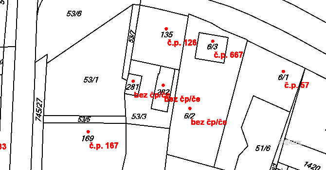 Vysoká nad Labem 46613439 na parcele st. 282 v KÚ Vysoká nad Labem, Katastrální mapa