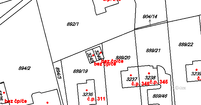 Trutnov 48528439 na parcele st. 3246 v KÚ Trutnov, Katastrální mapa