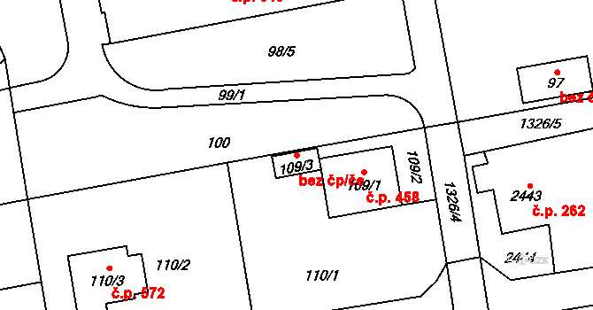 Bolatice 48667439 na parcele st. 109/3 v KÚ Bolatice, Katastrální mapa