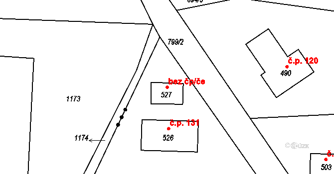 Pěnčín 94629439 na parcele st. 527 v KÚ Jistebsko, Katastrální mapa