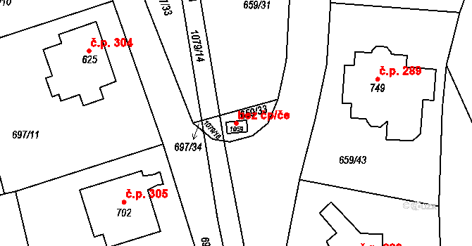 Psáry 97042439 na parcele st. 1059 v KÚ Psáry, Katastrální mapa