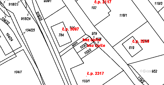 Šumperk 107185440 na parcele st. 103/3 v KÚ Dolní Temenice, Katastrální mapa