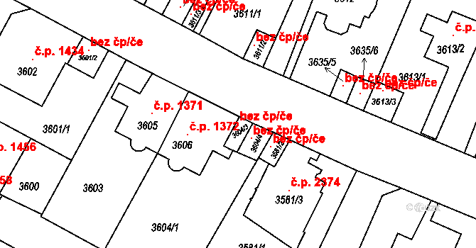 Litoměřice 147611440 na parcele st. 3604/3 v KÚ Litoměřice, Katastrální mapa