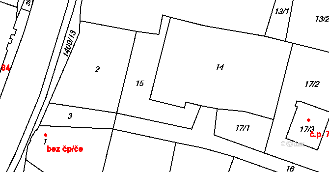 Pudlov 68, Bohumín na parcele st. 14 v KÚ Pudlov, Katastrální mapa