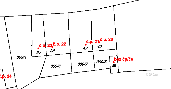 Veselí 21, Janovice nad Úhlavou na parcele st. 47 v KÚ Veselí nad Úhlavou, Katastrální mapa