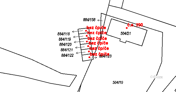 Frymburk 38428440 na parcele st. 884/121 v KÚ Frymburk, Katastrální mapa