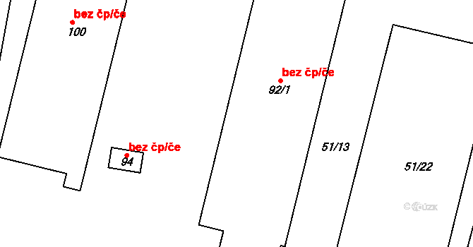 Řečice 39267440 na parcele st. 92/1 v KÚ Řečice u Humpolce, Katastrální mapa