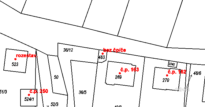 Dražice 42964440 na parcele st. 483 v KÚ Dražice u Tábora, Katastrální mapa