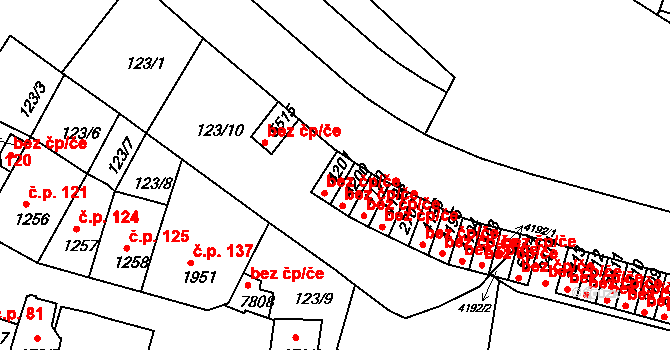 Třebíč 44138440 na parcele st. 4201 v KÚ Třebíč, Katastrální mapa