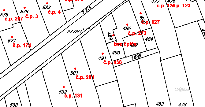 Kylešovice 130, Opava na parcele st. 491 v KÚ Kylešovice, Katastrální mapa