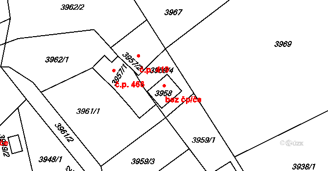 Vendryně 46482440 na parcele st. 3958 v KÚ Vendryně, Katastrální mapa