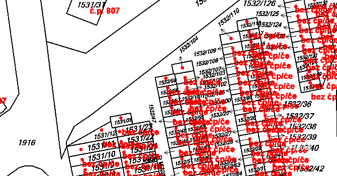 Třeboň 47535440 na parcele st. 1532/98 v KÚ Třeboň, Katastrální mapa