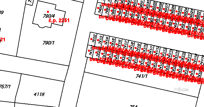 Sokolov 49740440 na parcele st. 741/35 v KÚ Sokolov, Katastrální mapa