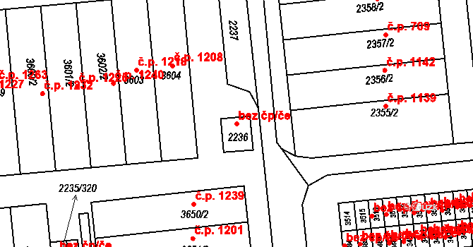 Břeclav 49821440 na parcele st. 2236 v KÚ Poštorná, Katastrální mapa