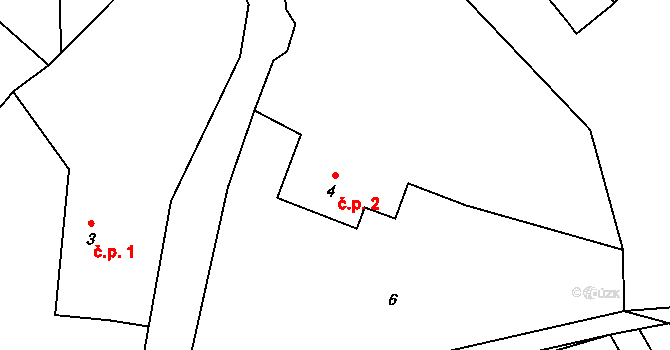 Hoštičky 2, Mochtín na parcele st. 4 v KÚ Hoštice u Mochtína, Katastrální mapa