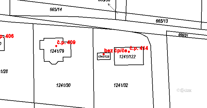 Dýšina 82313440 na parcele st. 1241/123 v KÚ Dýšina, Katastrální mapa
