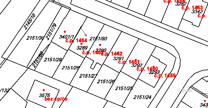 Humpolec 1462 na parcele st. 3290 v KÚ Humpolec, Katastrální mapa
