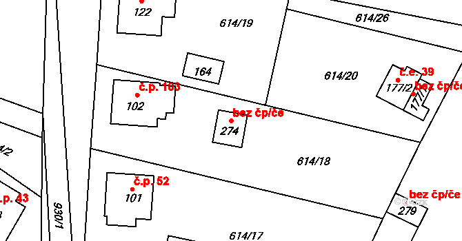 Humpolec 91304440 na parcele st. 274 v KÚ Krasoňov, Katastrální mapa