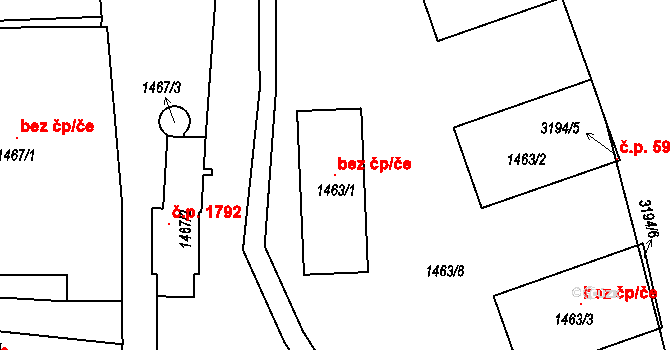 Rychnov nad Kněžnou 102408441 na parcele st. 1463/1 v KÚ Rychnov nad Kněžnou, Katastrální mapa