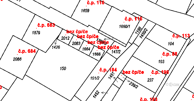 Kdyně 103267441 na parcele st. 1666 v KÚ Kdyně, Katastrální mapa