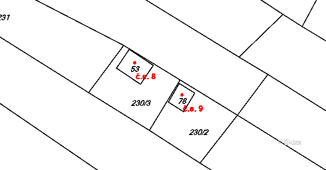 Rakůvka 9, Katastrální mapa