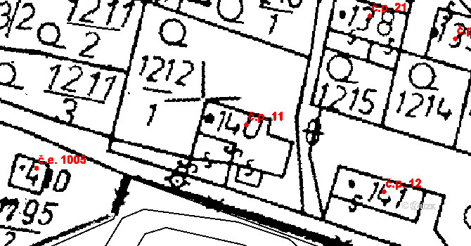 Račíněves 11, Kácov na parcele st. 140 v KÚ Kácov, Katastrální mapa