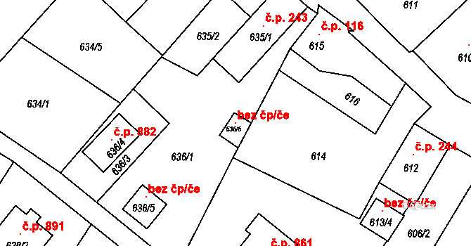 Studénka 115803441 na parcele st. 636/6 v KÚ Studénka nad Odrou, Katastrální mapa