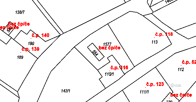Jablonné v Podještědí 119008441 na parcele st. 554 v KÚ Markvartice v Podještědí, Katastrální mapa
