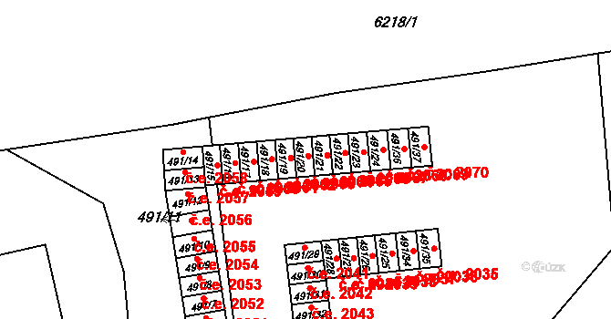 Jihlava 2064 na parcele st. 491/20 v KÚ Jihlava, Katastrální mapa