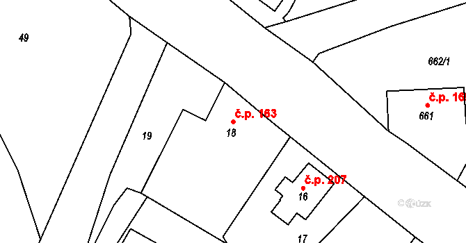 Janovice 163, Rýmařov na parcele st. 18 v KÚ Janušov, Katastrální mapa