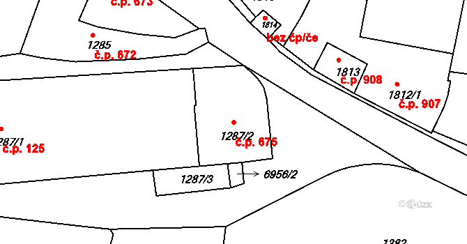Boskovice 675 na parcele st. 1287/2 v KÚ Boskovice, Katastrální mapa