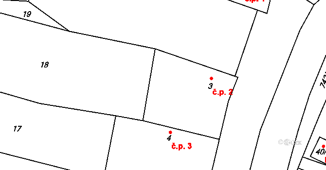 Savín 2, Litovel na parcele st. 3 v KÚ Savín, Katastrální mapa