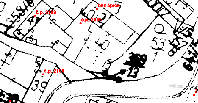 Podlusky 2056, Roudnice nad Labem na parcele st. 40/1 v KÚ Podlusky, Katastrální mapa