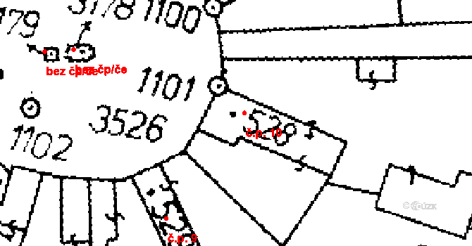 Byšičky 10, Lysá nad Labem na parcele st. 528 v KÚ Lysá nad Labem, Katastrální mapa