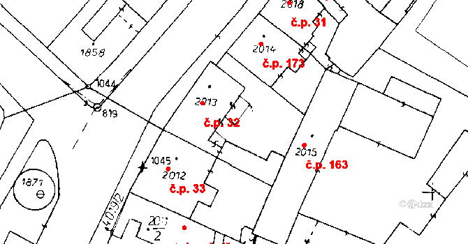Poděbrady III 32, Poděbrady na parcele st. 2013 v KÚ Poděbrady, Katastrální mapa