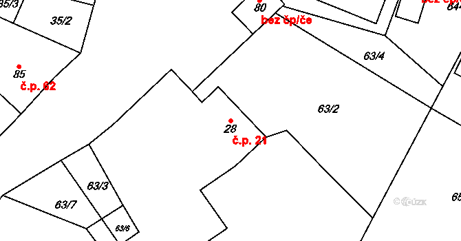 Lipnice 21, Dvůr Králové nad Labem na parcele st. 28 v KÚ Lipnice u Dvora Králové, Katastrální mapa
