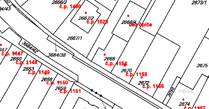 České Budějovice 5 1154, České Budějovice na parcele st. 2668 v KÚ České Budějovice 5, Katastrální mapa