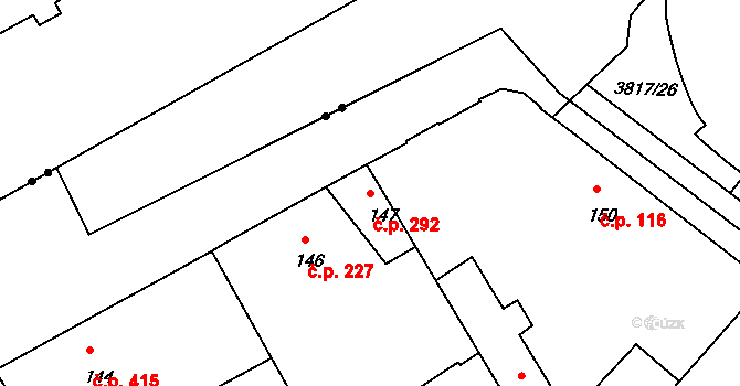 Liberec VII-Horní Růžodol 292, Liberec na parcele st. 147 v KÚ Horní Růžodol, Katastrální mapa